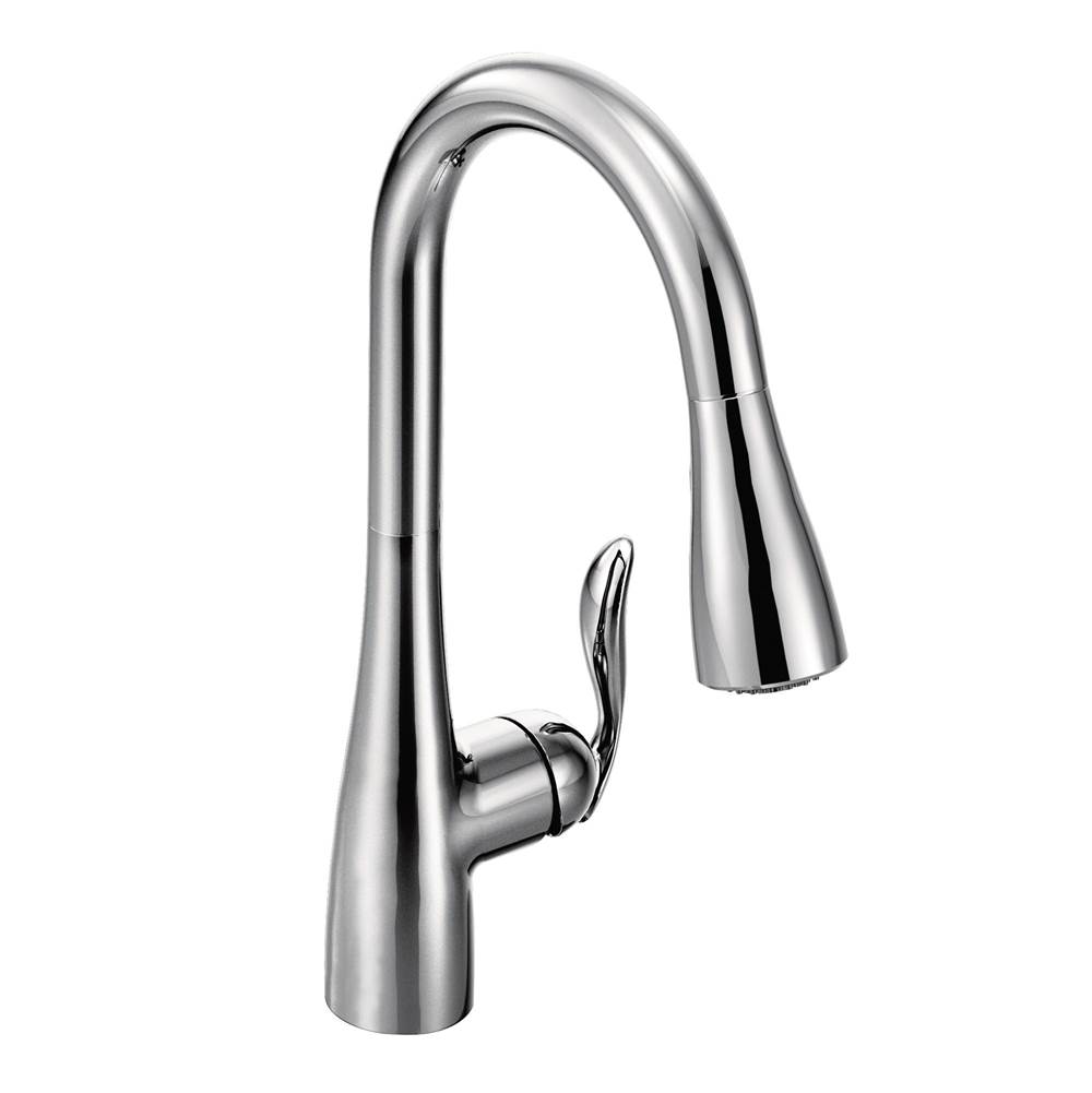 Henry Kitchen and BathMoenArbor One-Handle Pulldown Kitchen Faucet Featuring Power Boost and Reflex, Chrome