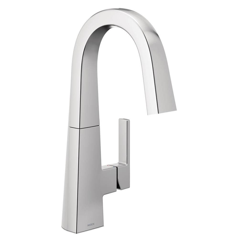 Henry Kitchen and BathMoenNio One-Handle Bar Faucet, Includes Secondary Finish Handle Option, Chrome