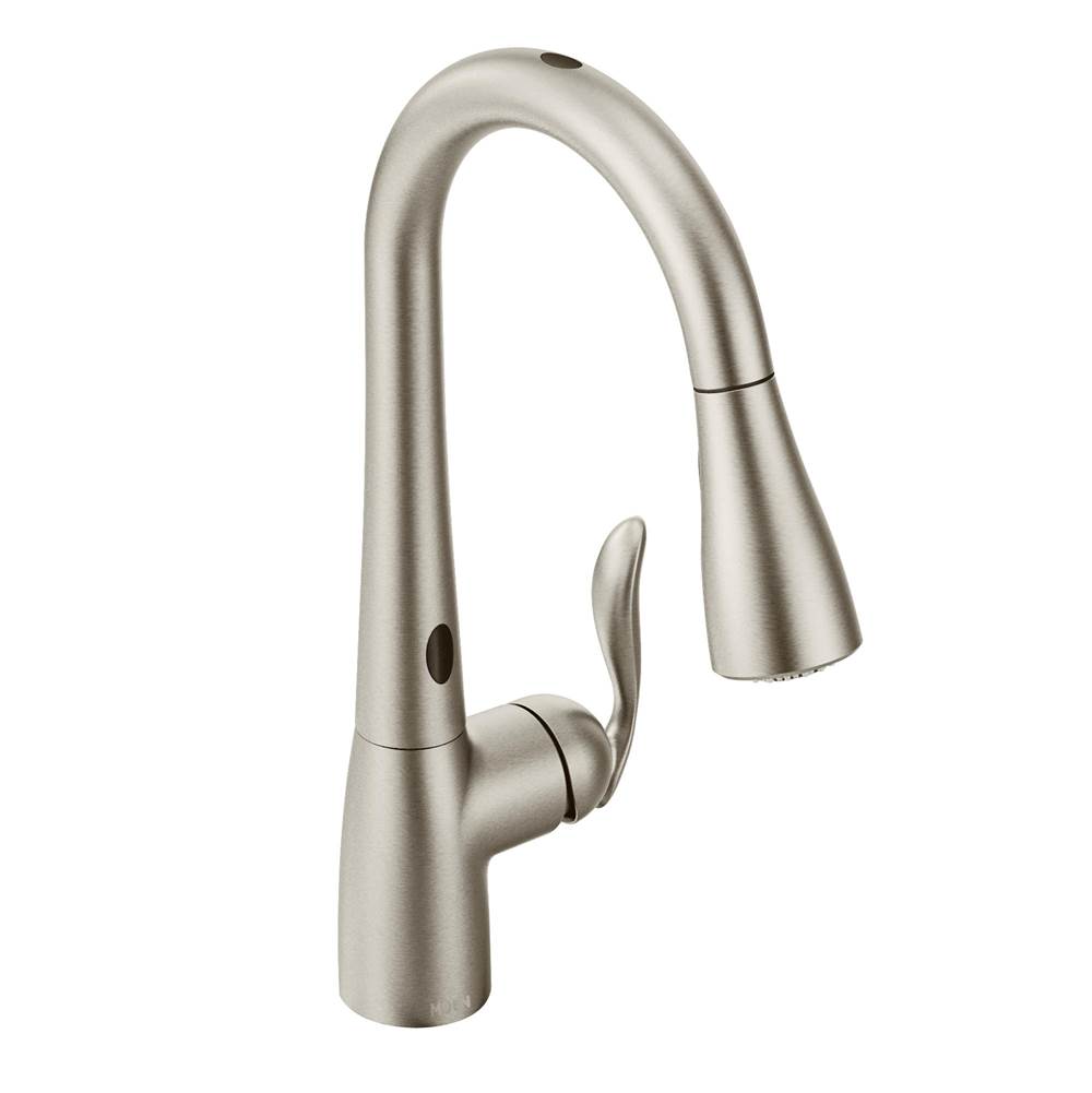 Henry Kitchen and BathMoenArbor Motionsense Two-Sensor Touchless One-Handle Pulldown Kitchen Faucet Featuring Power Clean, Spot Resist Stainless