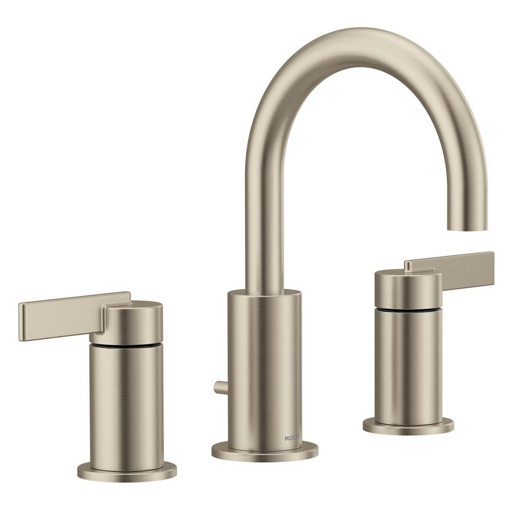Henry Kitchen and BathMoenCia 8 in. Widespread 2-Handle High-Arc Bathroom Faucet Trim Kit in Brushed Nickel (Valve Sold Separately)
