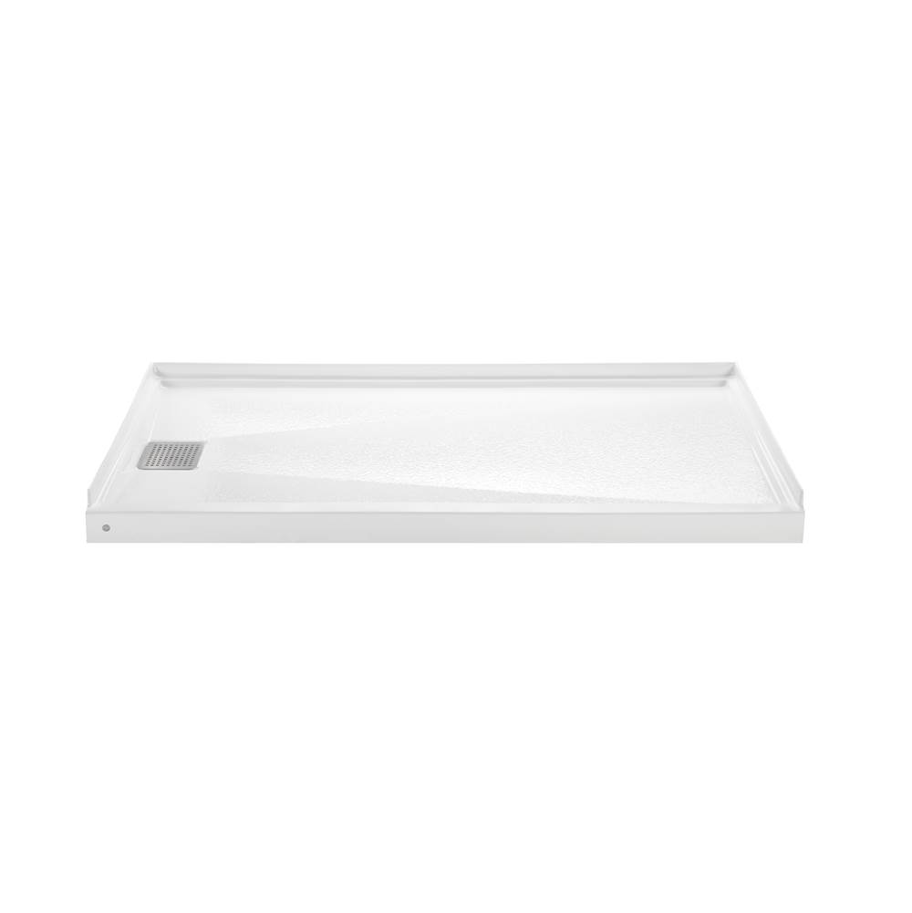 Henry Kitchen and BathMTI Baths6032 Acrylic Cxl Lh Drain 60'' Threshold 3-Sided Integral Tile Flange - Biscuit