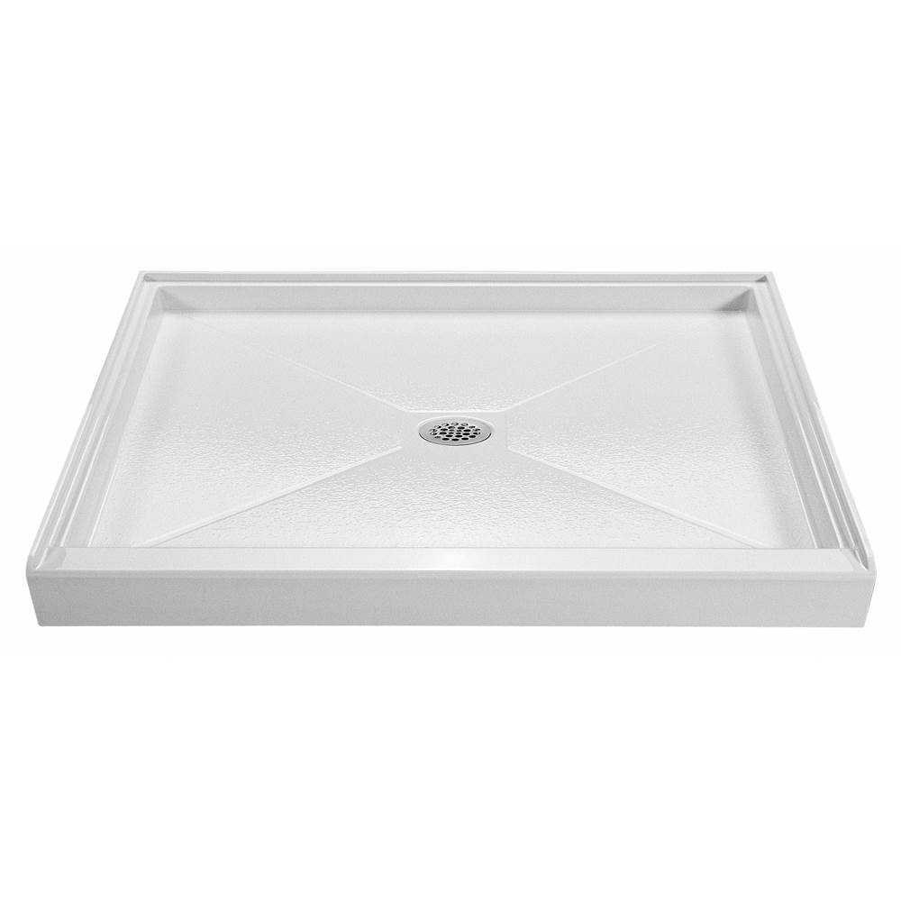 Henry Kitchen and BathMTI Baths6036 Acrylic Cxl Center Drain  60'' Threshold 3-Sided Integral Tile Flange - White