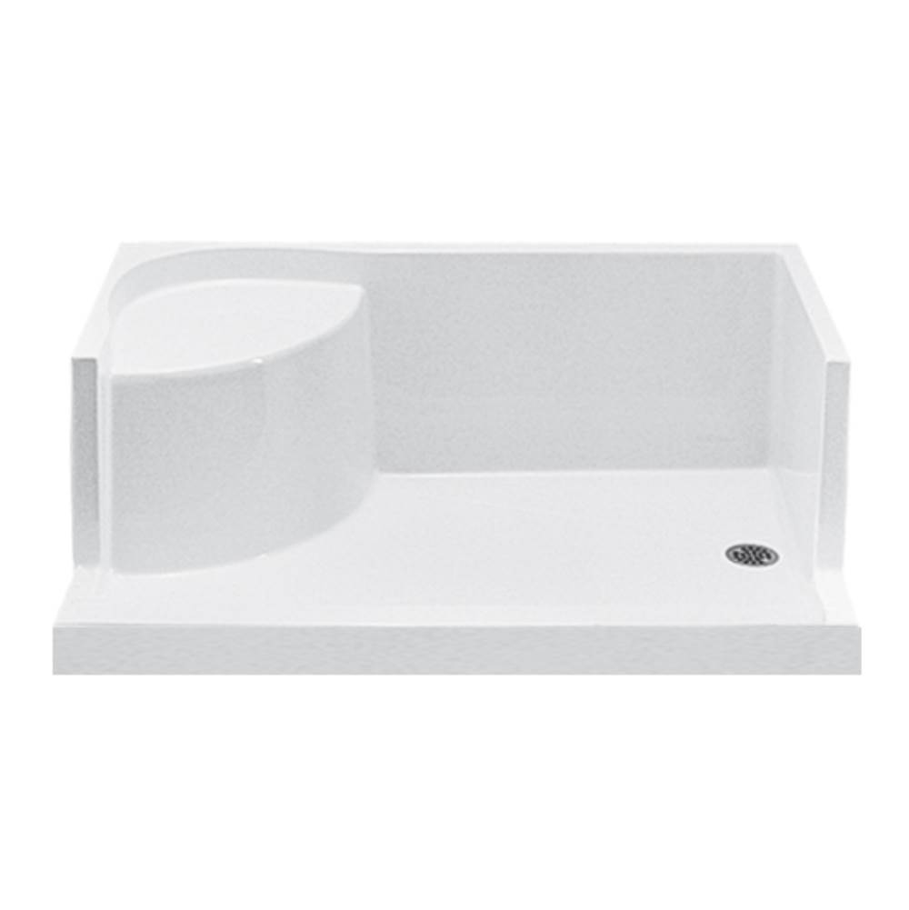 Henry Kitchen and BathMTI Baths6036 Acrylic Cxl Rh Drain Integral Seat/Tile Flange - Biscuit