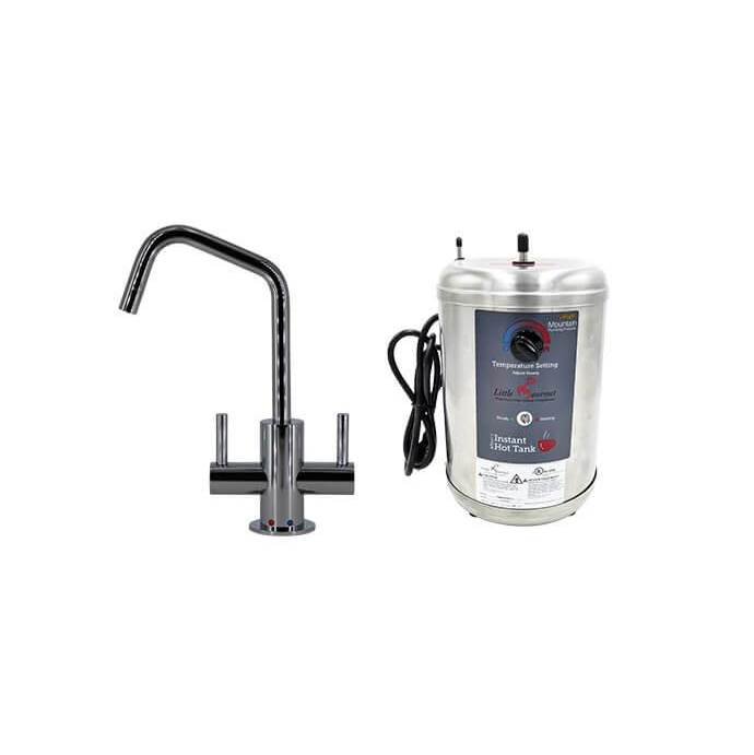 Henry Kitchen and BathMountain PlumbingHot & Cold Water Faucet with Contemporary Round Body & Handles (120-degree Spout) & Little Gourmet® Premium Hot Water Tank