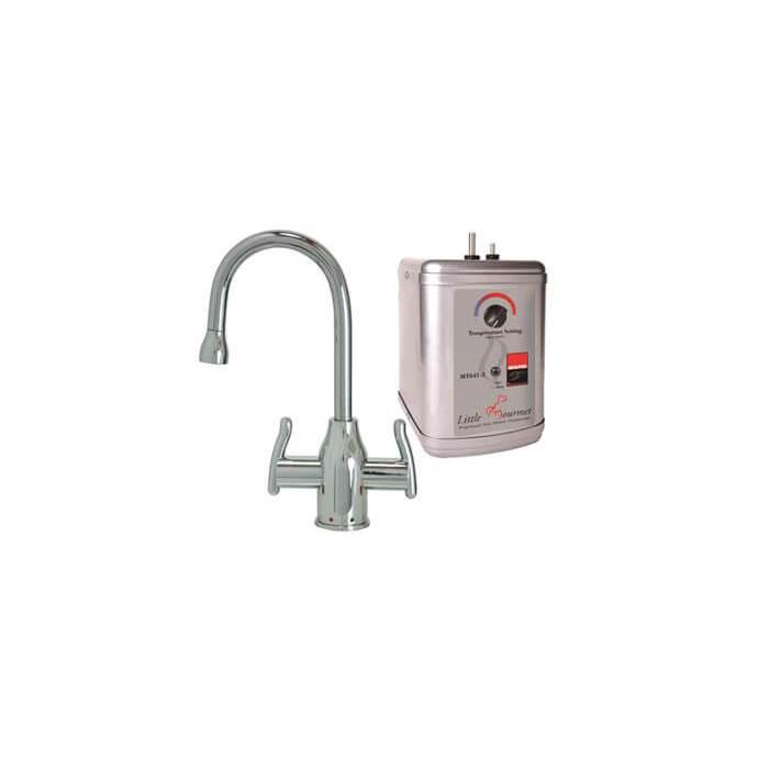 Henry Kitchen and BathMountain PlumbingHot & Cold Water Faucet with Modern Curved Body & Handles & Little Gourmet® Premium Hot Water Tank