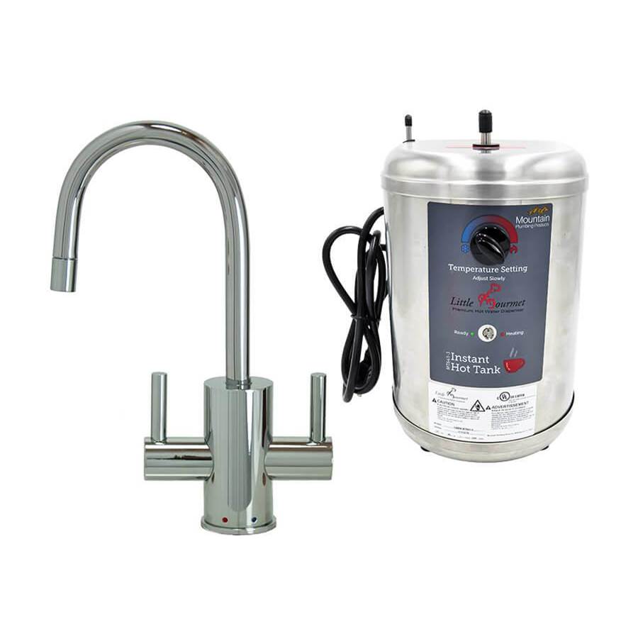 Henry Kitchen and BathMountain PlumbingHot & Cold Water Faucet with Contemporary Round Body & Handles & Little Gourmet® Premium Hot Water Tank