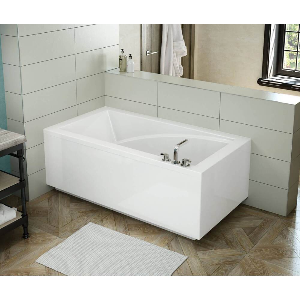 Henry Kitchen and BathMaaxModulR 6032 (With Armrests) Acrylic Corner Left Left-Hand Drain Bathtub in White