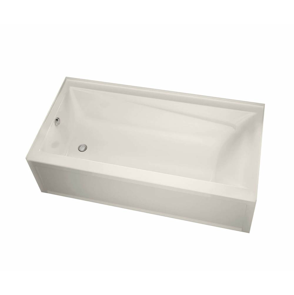 Henry Kitchen and BathMaaxExhibit 6036 IFS Acrylic Alcove Left-Hand Drain Aeroeffect Bathtub in Biscuit