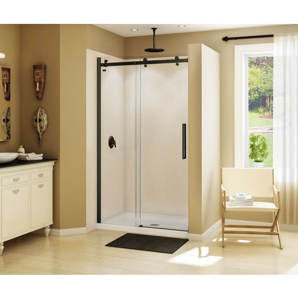 Henry Kitchen and BathMaaxHalo 44 1/2-47 x 78 3/4 in. 8mm Sliding Shower Door for Alcove Installation with Clear glass in Dark Bronze