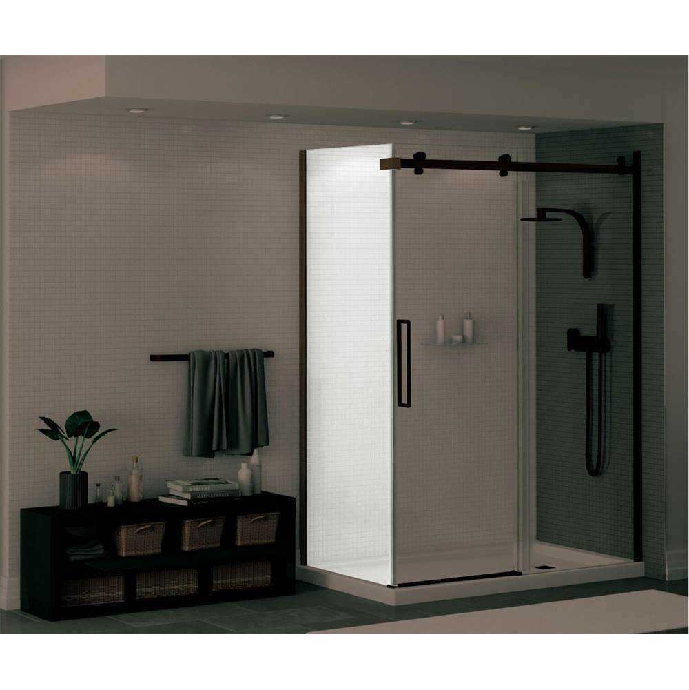 Henry Kitchen and BathMaaxHalo Return Panel for 30 in. Base with Clear glass in Dark Bronze