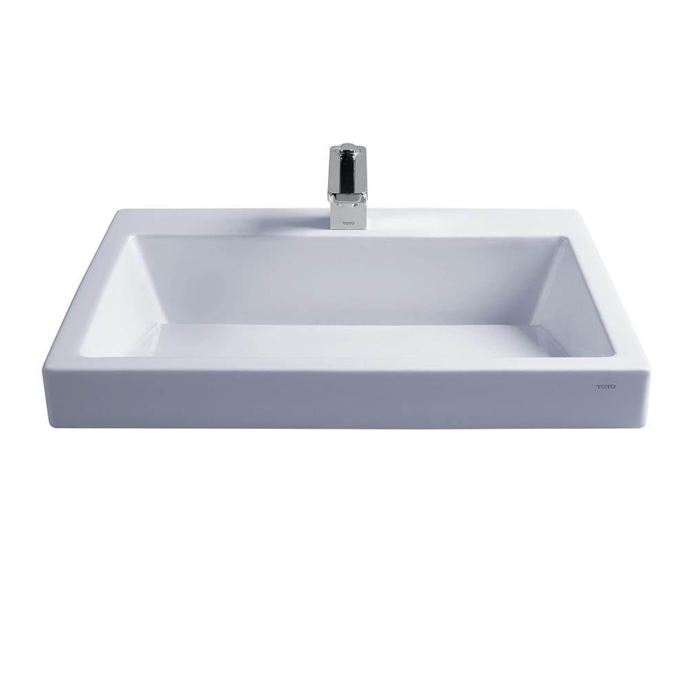 Henry Kitchen and BathTOTOToto® Kiwami® Renesse® Design I Rectangular Fireclay Vessel Bathroom Sink With Cefiontect For 8 Inch Faucets, Cotton White