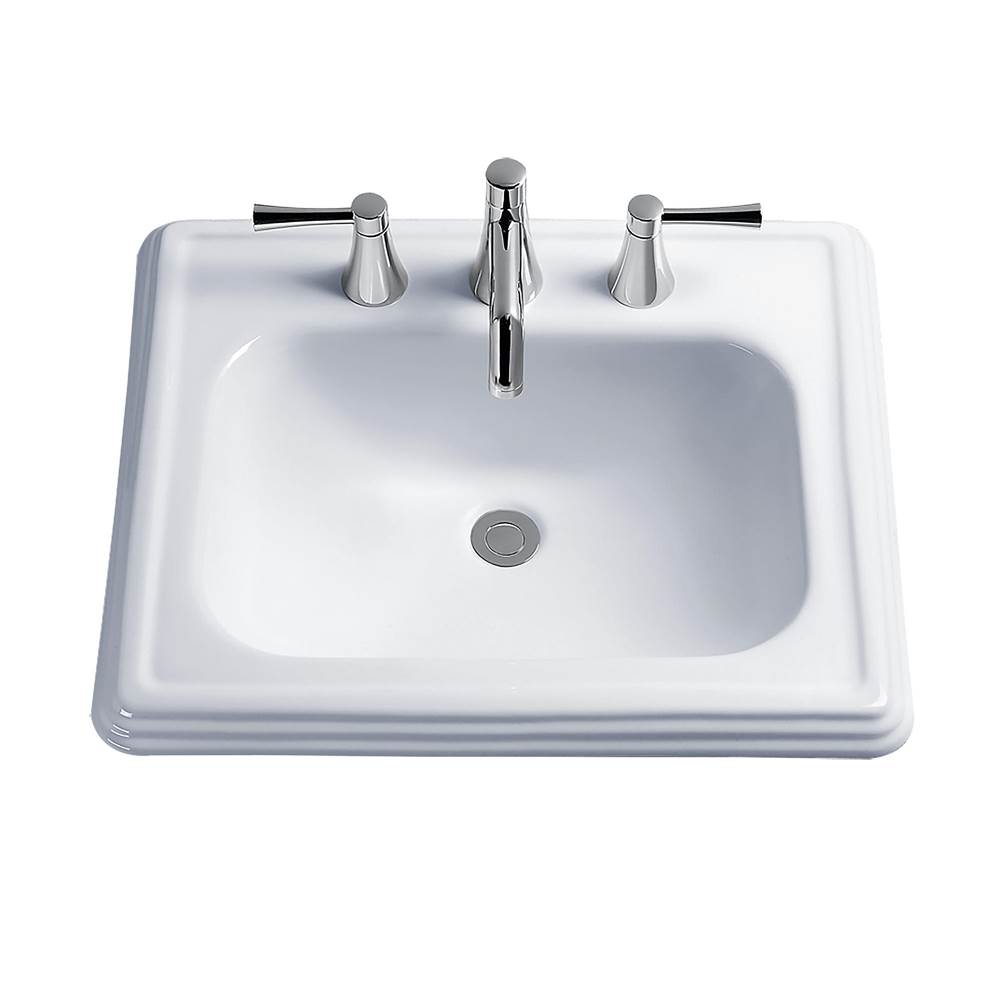 Henry Kitchen and BathTOTOToto® Promenade® Rectangular Self-Rimming Drop-In Bathroom Sink For 8 Inch Center Faucets, Cotton White