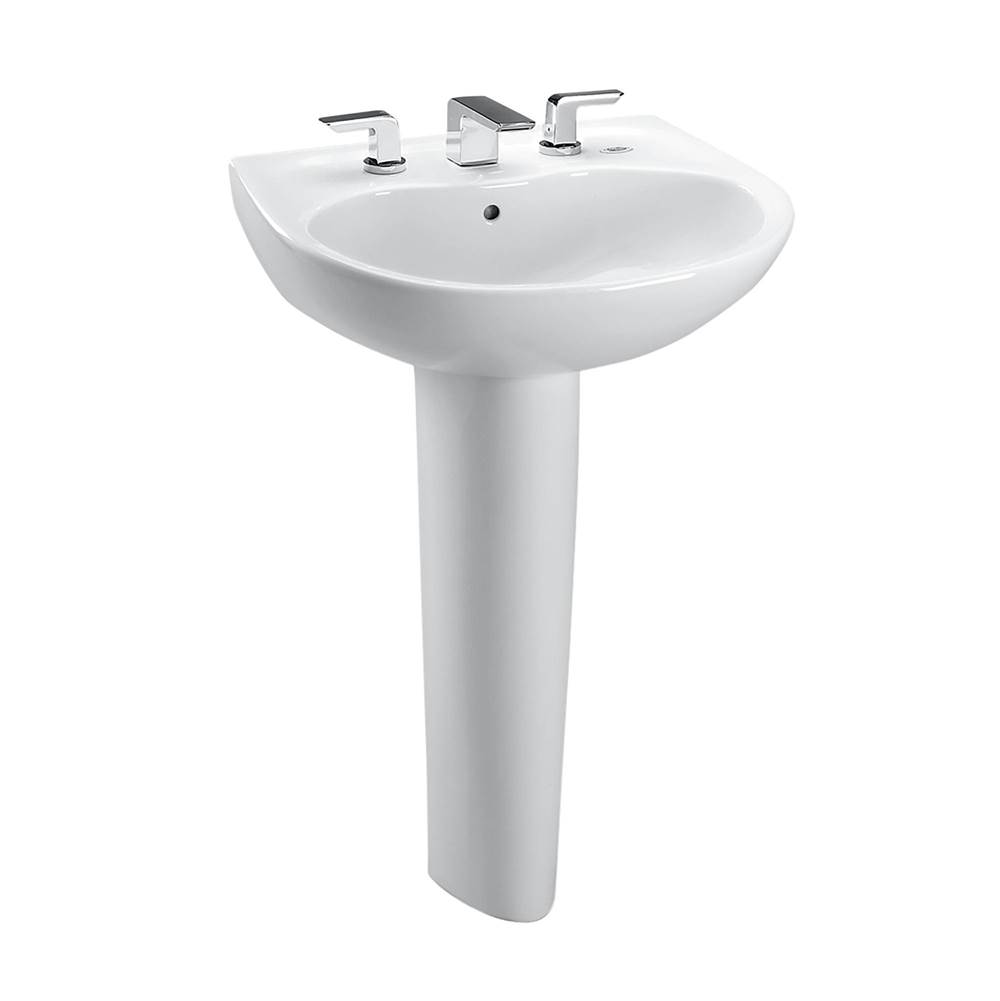 Henry Kitchen and BathTOTOToto® Supreme® Oval Basin Pedestal Bathroom Sink With Cefiontect For 8 Inch Center Faucets, Cotton White