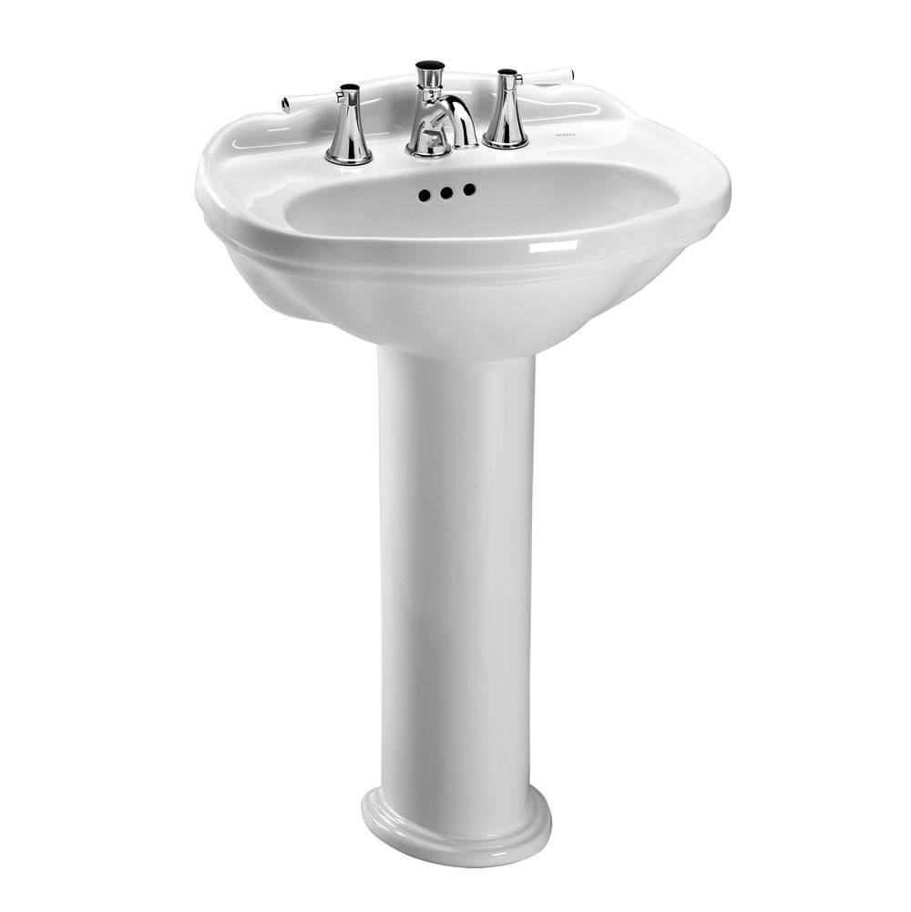 Henry Kitchen and BathTOTOToto® Whitney® Oval Pedestal Bathroom Sink For 4 Inch Center Faucets, Cotton White
