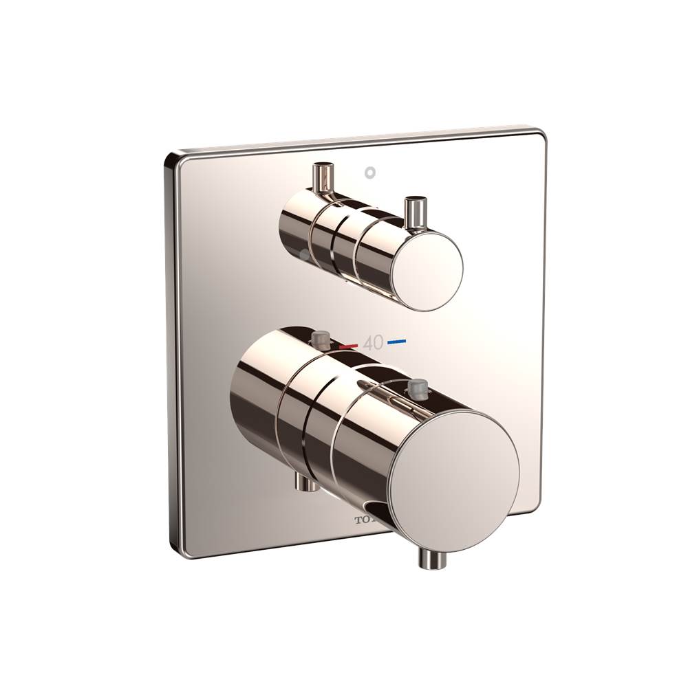 Henry Kitchen and BathTOTOToto® Square Thermostatic Mixing Valve With Volume Control Shower Trim, Polished Nickel