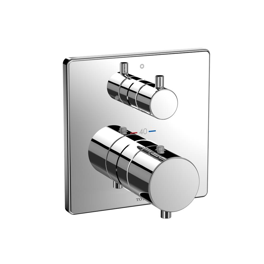Henry Kitchen and BathTOTOToto® Square Thermostatic Mixing Valve With Volume Control Shower Trim, Polished Chrome