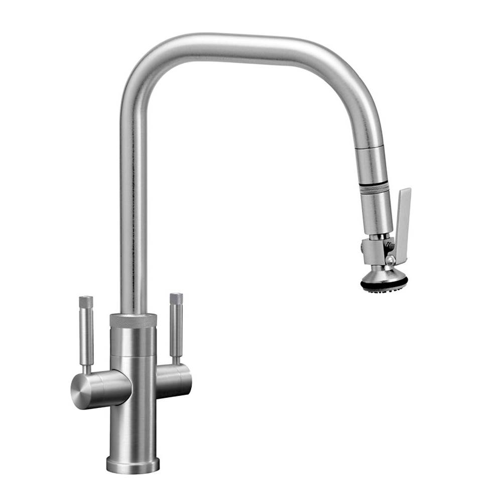 Henry Kitchen and BathWaterstoneFulton Industrial 2 Handle Plp Pulldown Faucet - Angled Spout - Lever Sprayer