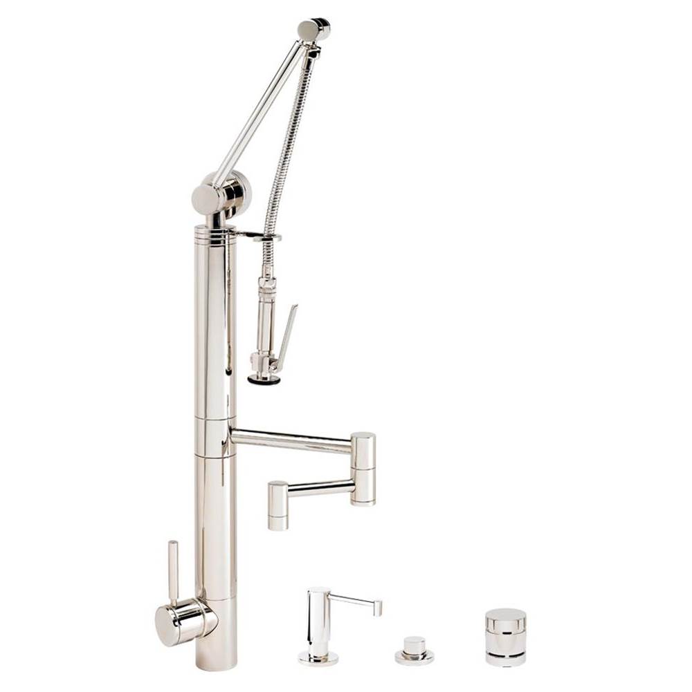 Henry Kitchen and BathWaterstoneWaterstone Contemporary Gantry Pulldown Faucet - 12'' Articulated Spout - 4pc. Suite