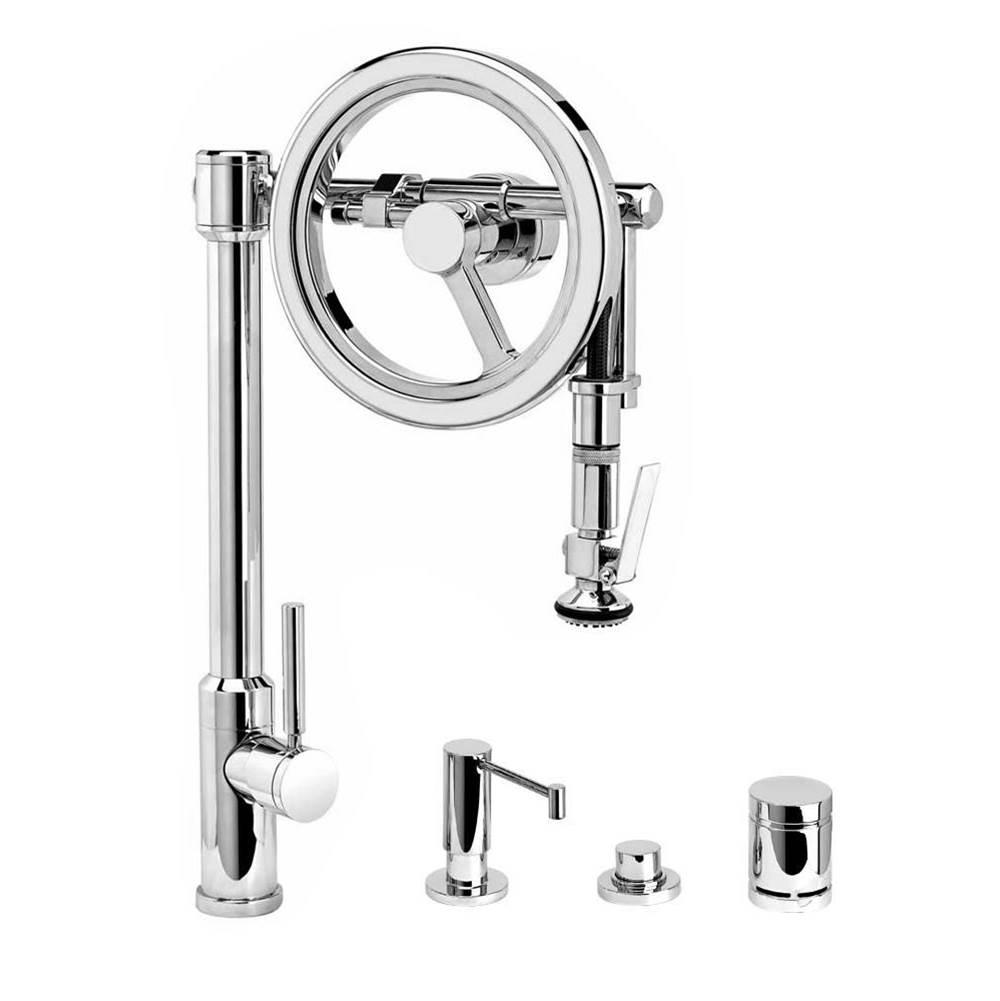 Henry Kitchen and BathWaterstoneWaterstone Endeavor Wheel Pulldown Faucet - Lever Sprayer - 4pc. Suite
