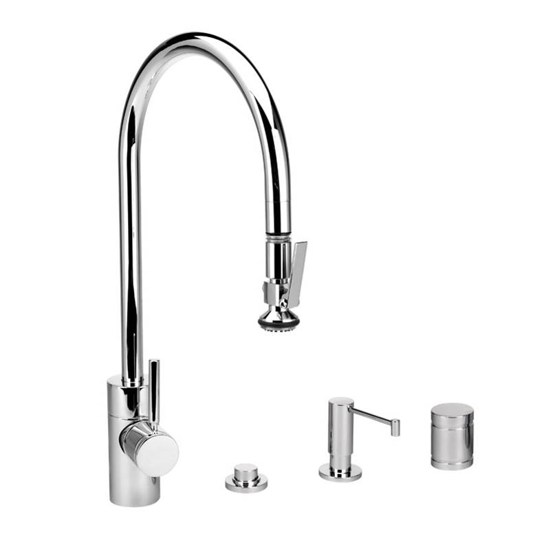 Henry Kitchen and BathWaterstoneWaterstone Contemporary Extended Reach PLP Pulldown Faucet - Lever Sprayer - 4pc. Suite