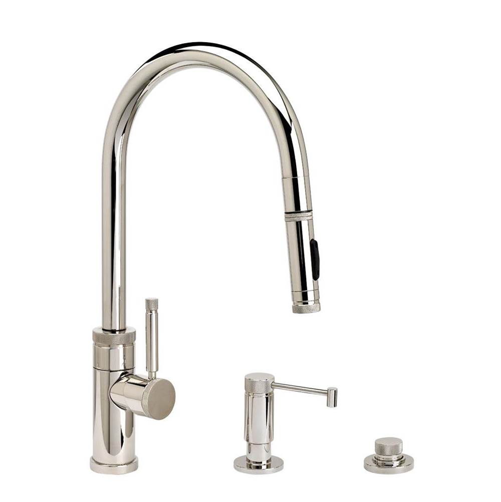 Henry Kitchen and BathWaterstoneWaterstone Industrial PLP Pulldown Faucet - Toggle Sprayer - Angled Spout - 3pc. Suite