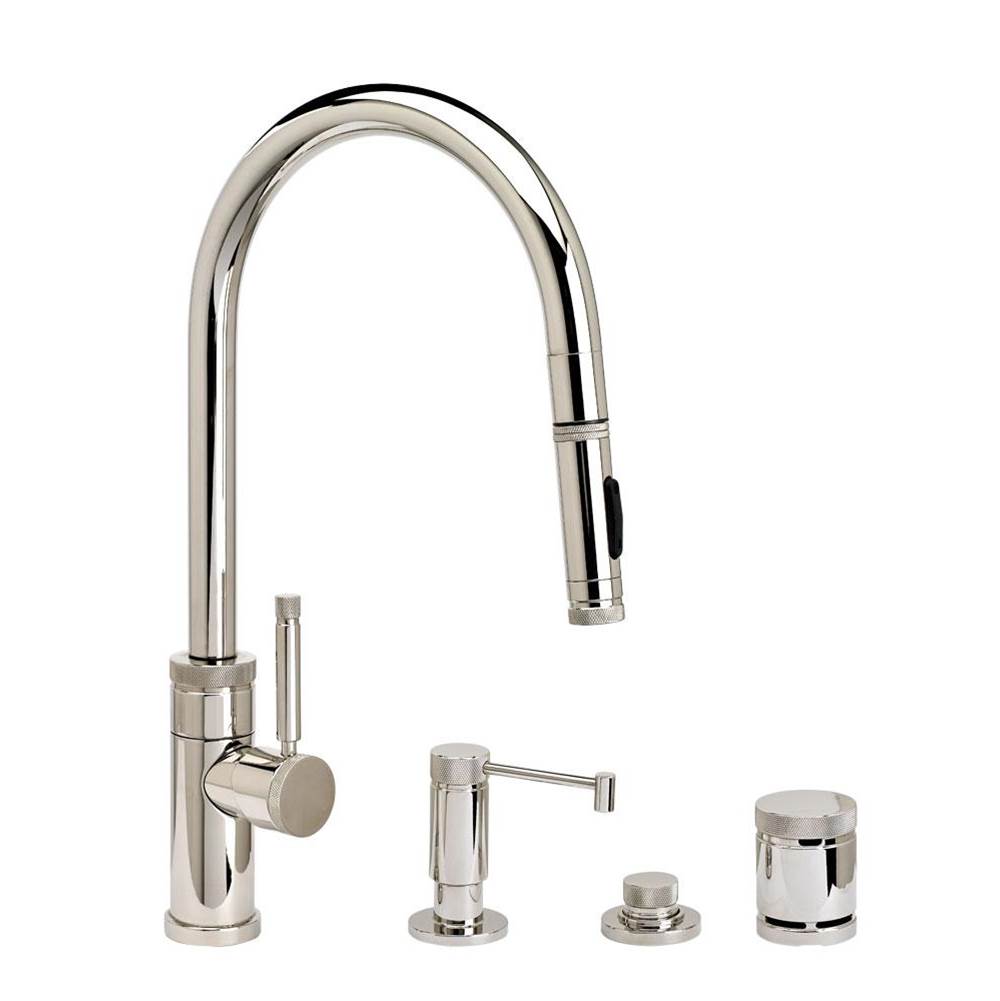 Henry Kitchen and BathWaterstoneWaterstone Industrial PLP Pulldown Faucet - Toggle Sprayer - Angled Spout - 4pc. Suite