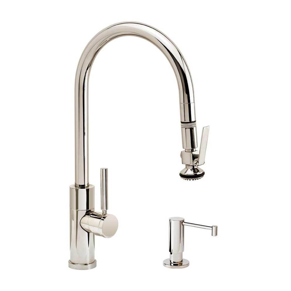Henry Kitchen and BathWaterstoneWaterstone Modern PLP Pulldown Faucet - Lever Sprayer - Angled Spout - 2pc. Suite
