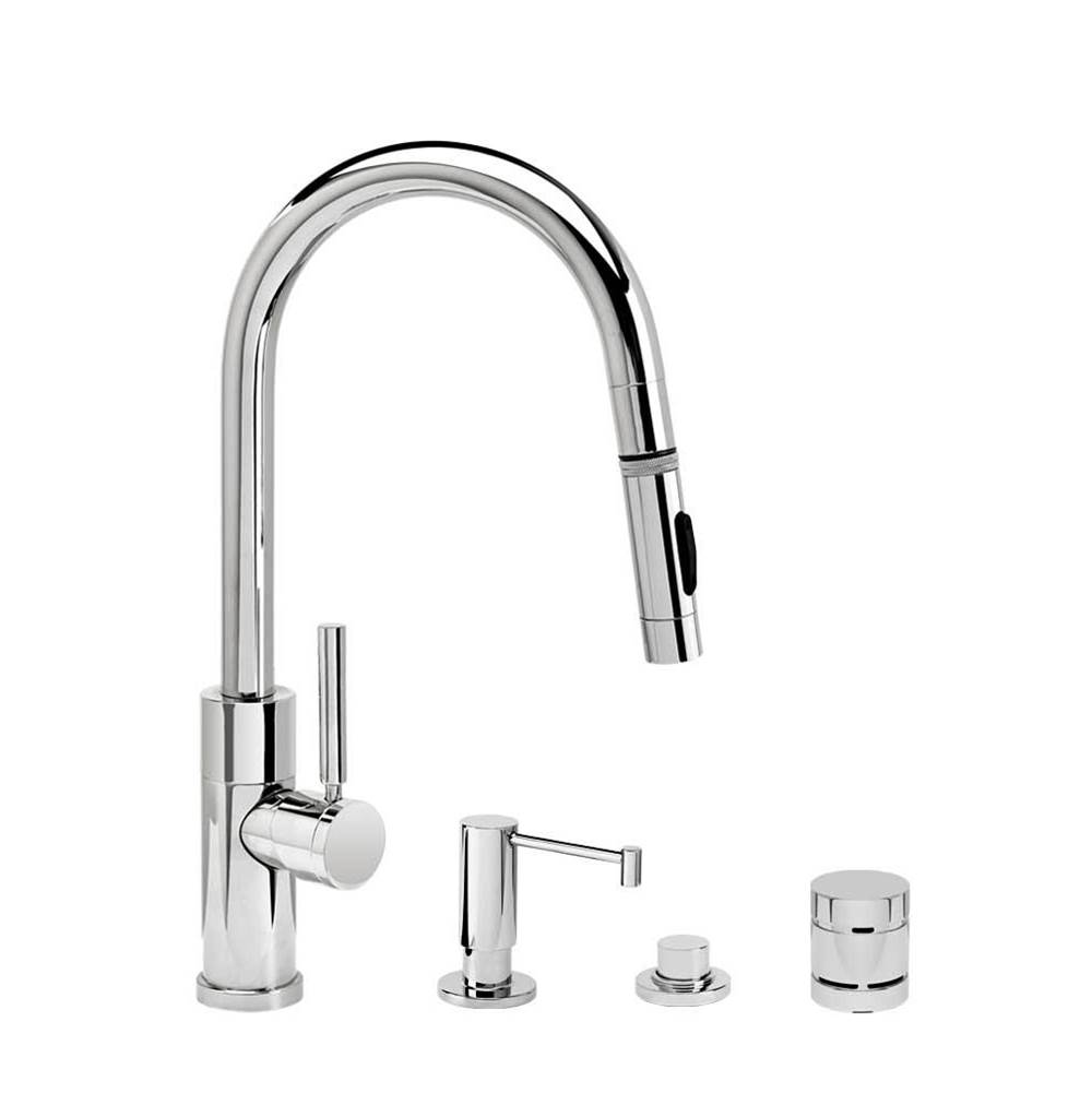 Henry Kitchen and BathWaterstoneWaterstone Modern Prep Size PLP Pulldown Faucet - Toggle Sprayer - Angled Spout - 4pc. Suite