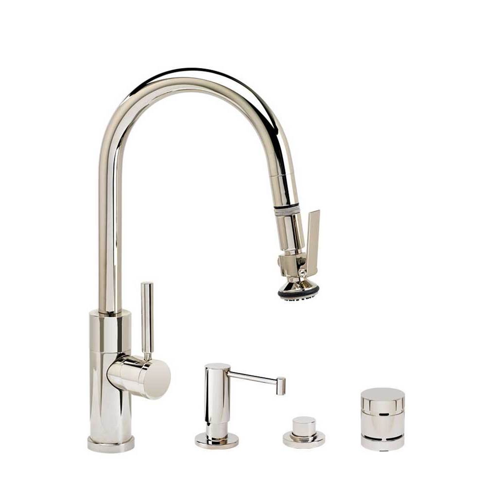 Henry Kitchen and BathWaterstoneWaterstone Modern Prep Size PLP Pulldown Faucet - Lever Sprayer - Angled Spout - 4pc. Suite