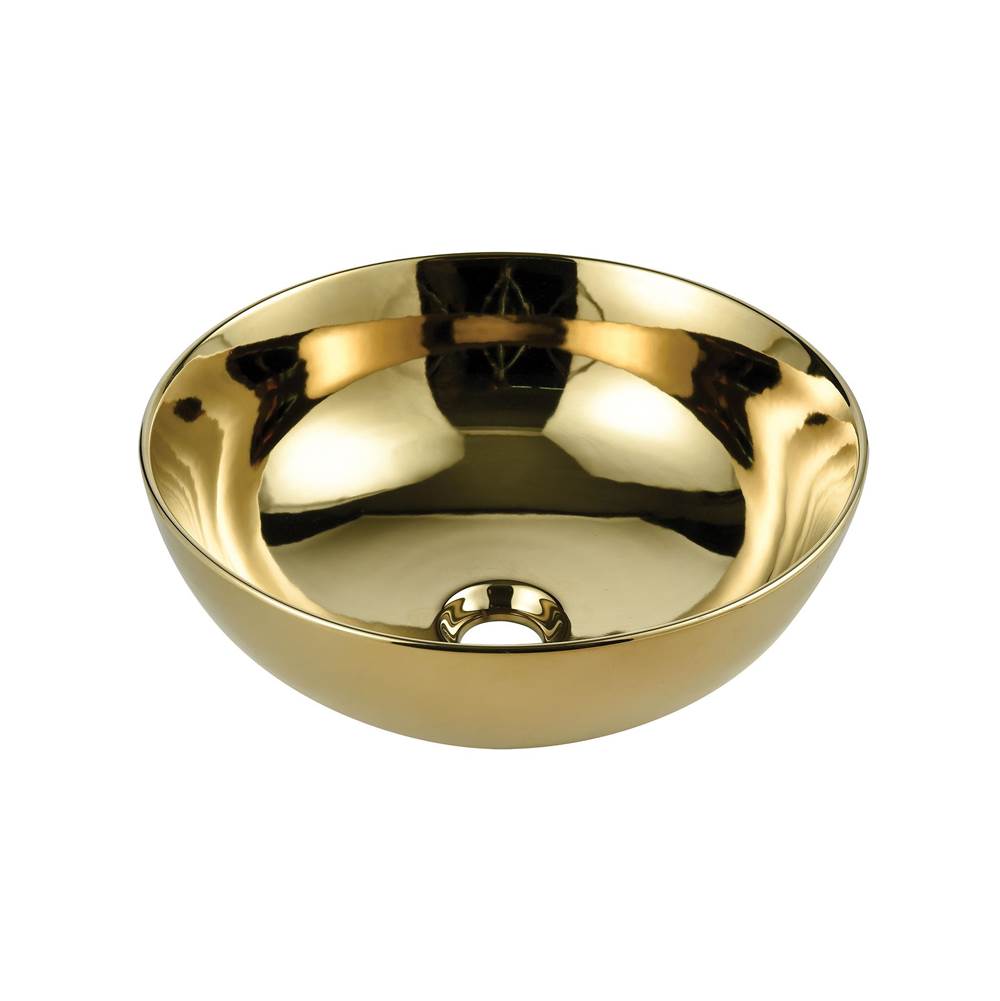 Henry Kitchen and BathRyvyrVitreous China Round Vessel Sink - Polished Gold