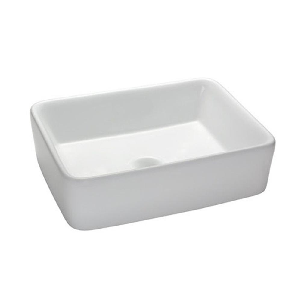 Henry Kitchen and BathRyvyrVitreous China Rectangle Vessel Sink - White 18.75 inch