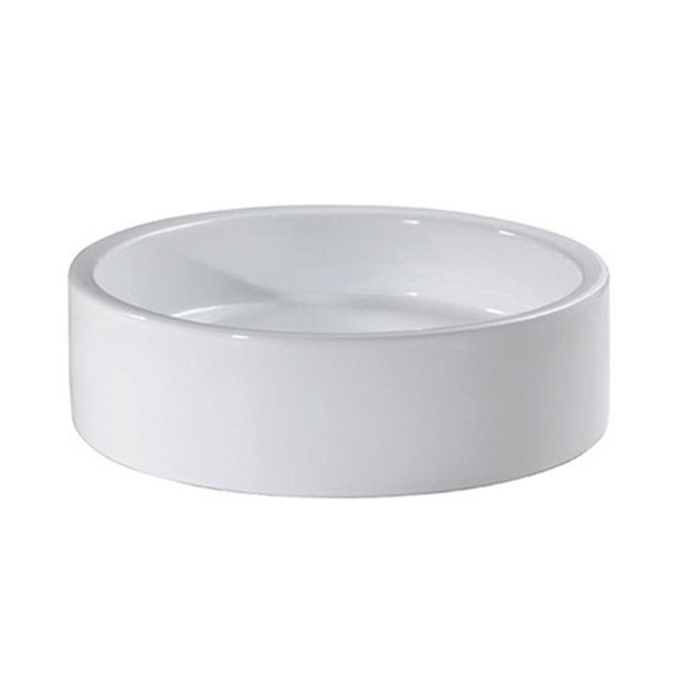 Henry Kitchen and BathRyvyrVitreous China Cylindrical Vessel Sink - White